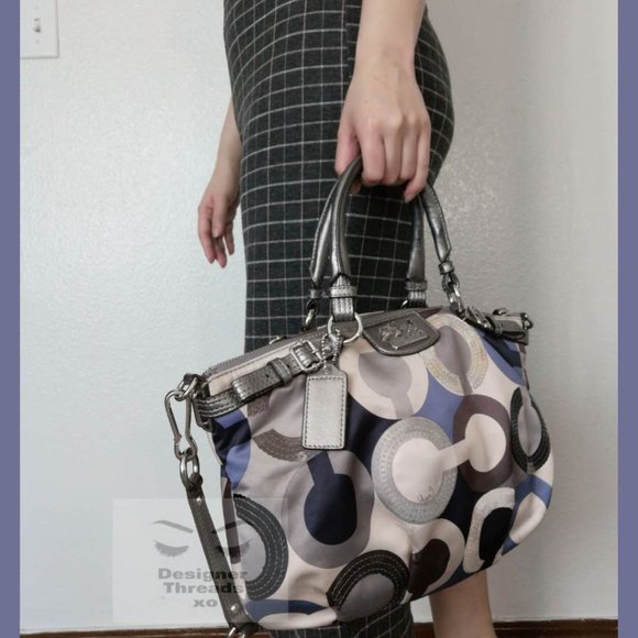 Coach Madison Graphic Op Art Sequin Satchel - Picture 1 of 11